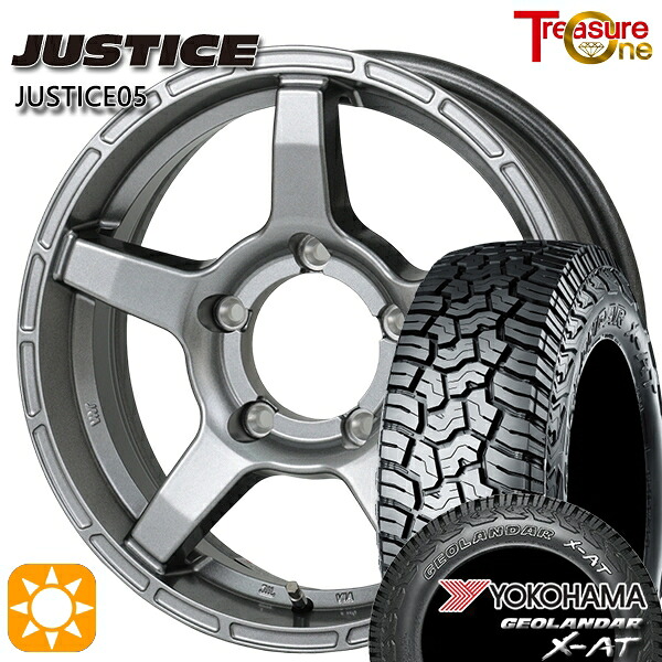 【取付対象】195R16C 104/202Q ヨコハマ ジオランダーX-AT G016 トレジャーワン ジャスティス05 ダークグレー 16インチ 5.5J 5H139.7 +20 サマータイヤホイールセット