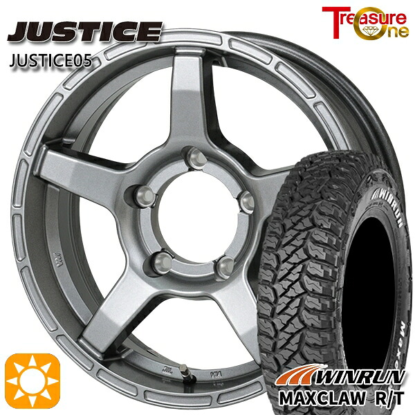 【取付対象】ジムニー 185/85R16 105/103N ウィンラン マックスクロウ R/T ホワイトレター トレジャーワン ジャスティス05 ダークグレー 16インチ 5.5J 5H139.7 +20 サマータイヤホイールセット ｜格安タイヤホイールジャストパーツ