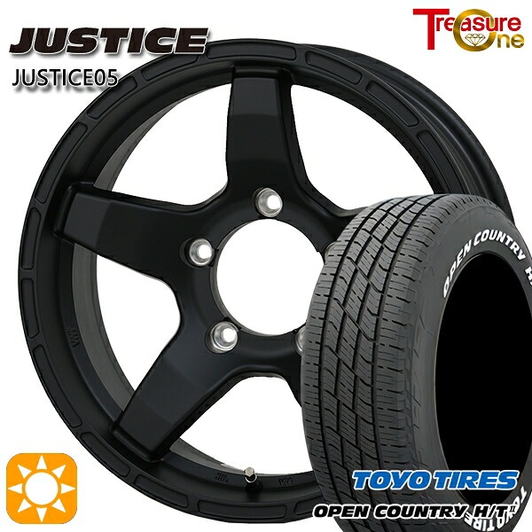 【取付対象】ジムニーシエラ ノマド 215/70R16 100H トーヨー オープンカントリー H/T2 WL トレジャーワン ジャスティス05 ブラック 16インチ 6.5J 5H114.3 サマータイヤホイールセット