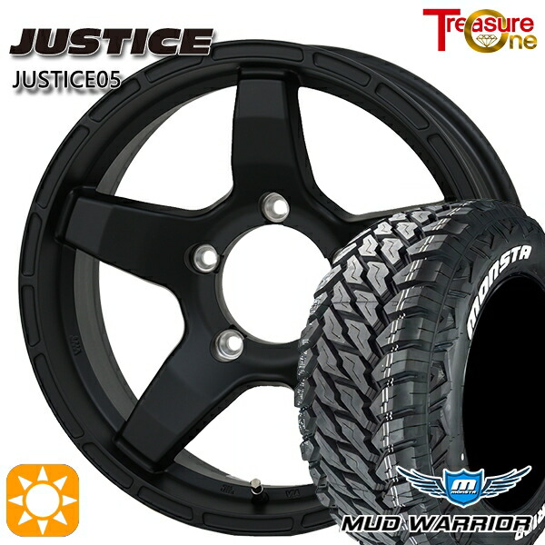 【取付対象】ジムニーシエラ ノマド 235/70R16 104/101Q LT RWL モンスタ マッドウォーリアー トレジャーワン ジャスティス05 ブラック 16インチ 6.0J 5H139.7 -5 サマータイヤホイールセット