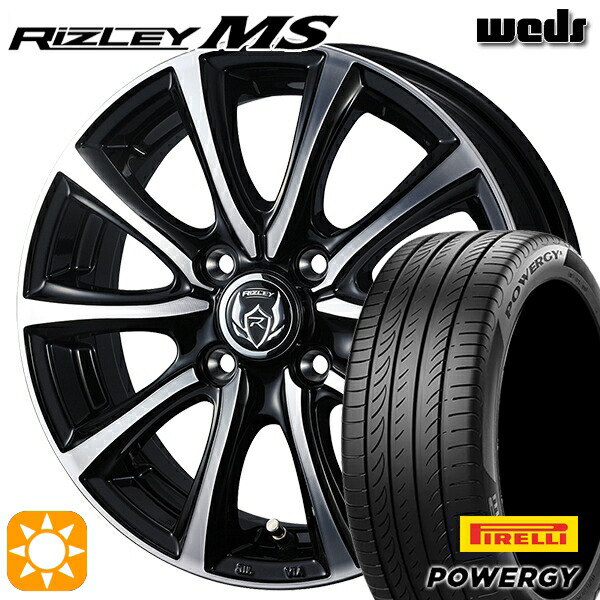 【取付対象】205/60R16 92H ピレリ パワジー Weds ライツレーMS ブラックメタリックポリッシュ 16インチ 6.0J 4H100 サマータイヤホイールセット