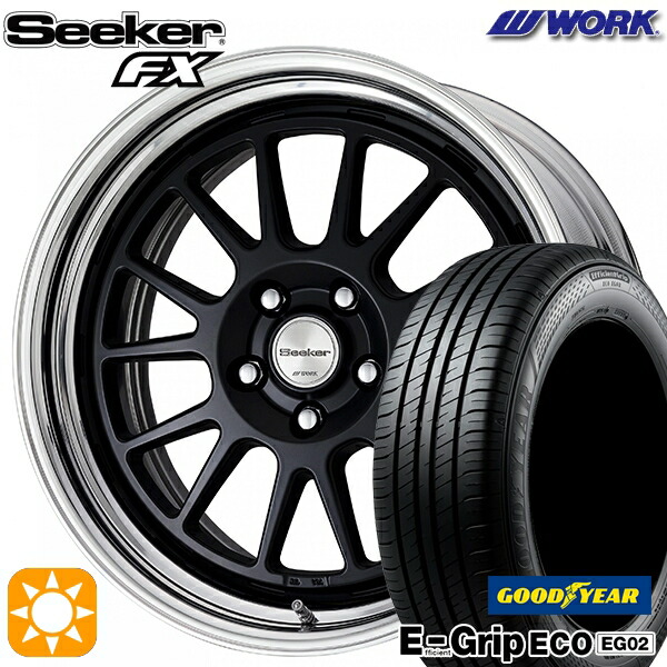 【取付対象】アクア クロスビー 185/55R16 83V グッドイヤー エフィシェントグリップ EG02 WORK シーカー FX マットブラック 16インチ 6.0J 4H100 サマータイヤホイールセット