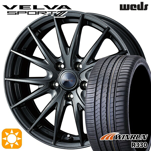 【取付対象】マークX スカイライン 225/45R18 95W XL ウィンラン R330 Weds ヴェルバスポルト2 ディープメタルII 18インチ 8.0J 5H114.3 サマータイヤホイールセット ｜格安タイヤホイールジャストパーツ 56,100円