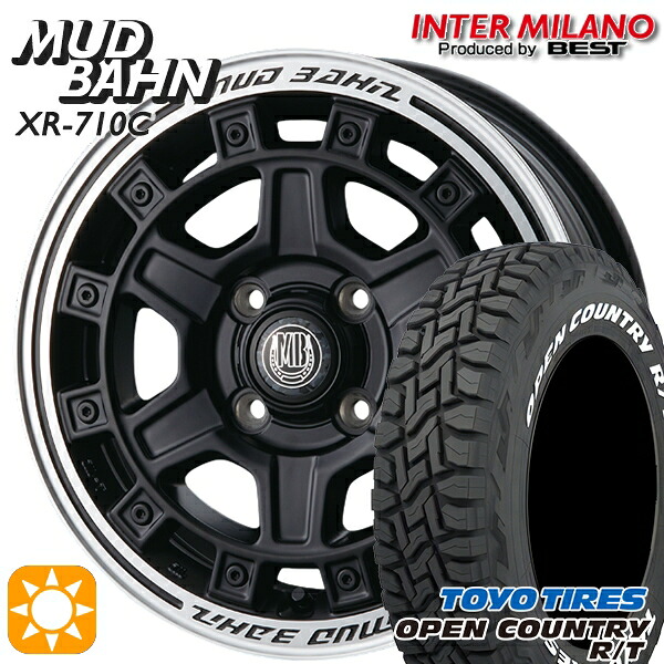 【取付対象】アゲ軽 165/80R14 97/95N LT トーヨー オープンカントリー R/T ホワイトレター インターミラノ マッドバーン XR-710C MBK/RP 14インチ 5.0J 4H100 +45 サマータイヤホイールセット |格安タイヤホイールジャストパーツ