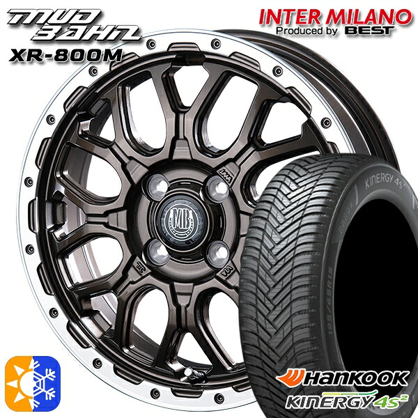 165/60R15 77H ハンコック KInERGy 4s 2 (H750) インターミラノ マッドバーン XR-800M GBR/RP 15インチ 4.5J 4H100 オールシーズンタイヤホイールセット