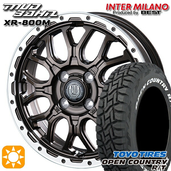 【取付対象】タフト 165/65R15 81Q トーヨー オープンカントリー R/T ホワイトレター インターミラノ マッドバーン XR-800M GBR/RP 15インチ 4.5J 4H100 サマータイヤホイールセット