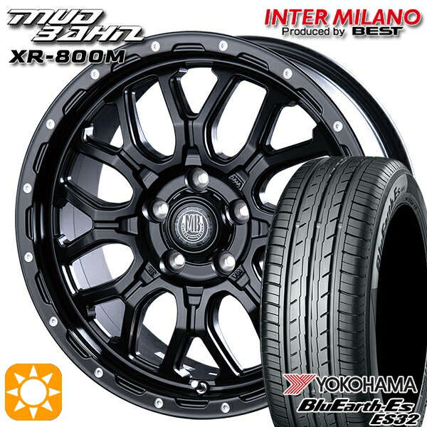 【取付対象】C-HR カローラクロス 215/60R17 96H ヨコハマ ブルーアース ES32 インターミラノ マッドバーン XR-800M MBK/PP 17インチ 7.0J 5H114.3 サマータイヤホイールセット ｜格安タイヤホイールジャストパーツ