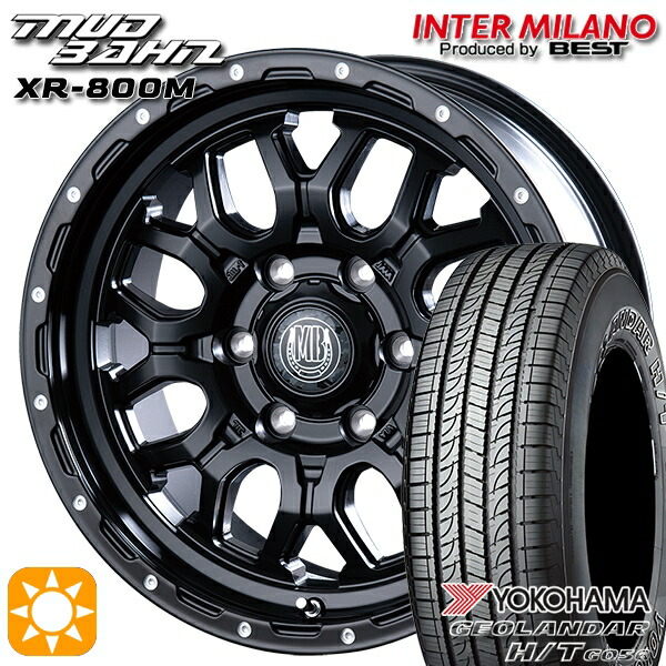 【取付対象】195/80R15 107/105L ヨコハマ ジオランダー H/T G056 インターミラノ マッドバーン XR-800M MBK/PP 15インチ 6.0J 6H139.7 サマータイヤホイールセット