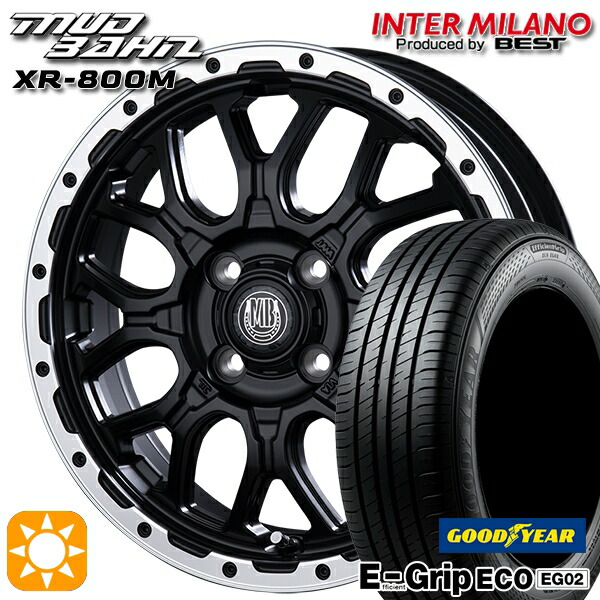 【取付対象】アクア クロスビー 185/55R16 83V グッドイヤー エフィシェントグリップ EG02 インターミラノ マッドバーン XR-800M MBK/RP 16インチ 6.5J 4H100 サマータイヤホイールセット 56,920円