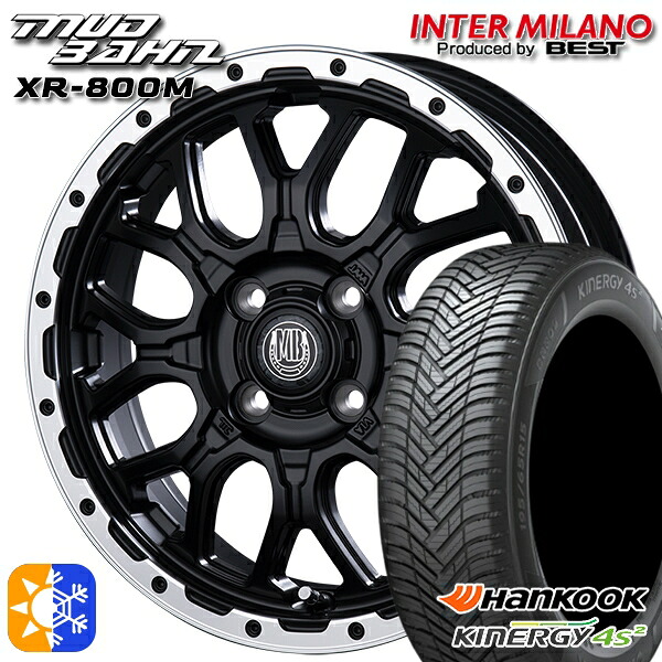 マツダ2 ノート 195/55R16 91H XL ハンコック KInERGy 4s 2 (H750) インターミラノ マッドバーン XR-800M MBK/RP 16インチ 6.5J 4H100 オールシーズンタイヤホイールセット
