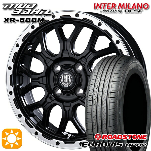 【取付対象】165/60R15 ネクセン ロードストーン ユーロビズ HP02 インターミラノ マッドバーン XR-800M MBK/RP 15インチ 4.5J 4H100 サマータイヤホイールセット