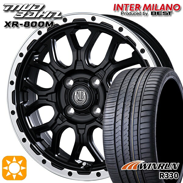 【取付対象】アクア クロスビー 185/55R16 83V ウィンラン R330 インターミラノ マッドバーン XR-800M MBK/RP 16インチ 6.5J 4H100 サマータイヤホイールセット