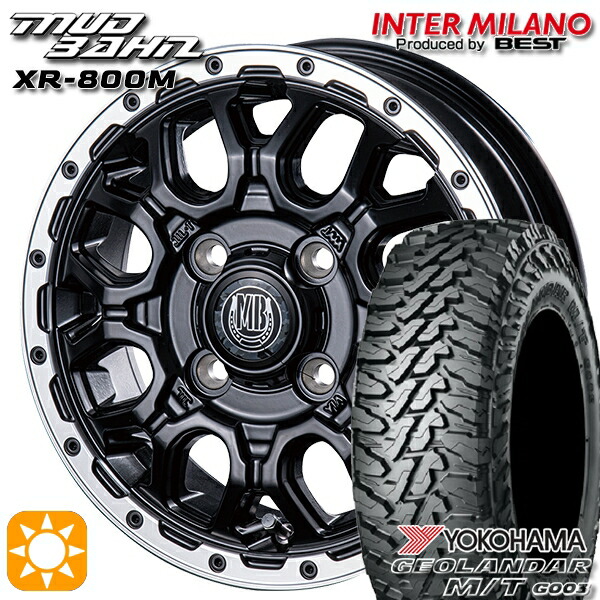 【取付対象】軽トラ 145/80R12 80/78N LT ヨコハマ ジオランダーM/T G003 インターミラノ マッドバーン XR-800M MBK/RP 12インチ 4.0J 4H100 サマータイヤホイールセット