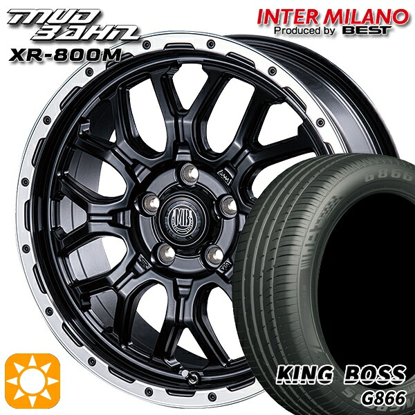 【取付対象】リーフ レヴォーグ 215/50R17 95W XL キングボス G866 インターミラノ マッドバーン XR-800M MBK/RP 17インチ 7.0J 5H114.3 サマータイヤホイールセット