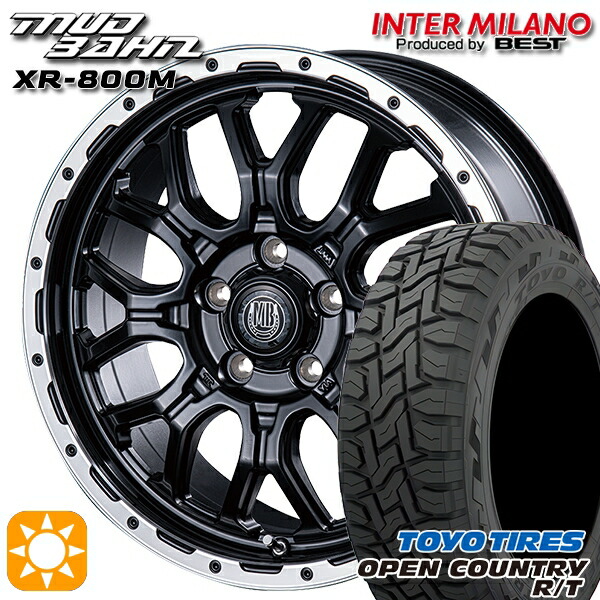 【取付対象】エクストレイル フォレスター 225/60R17 99Q トーヨー オープンカントリー R/T インターミラノ マッドバーン XR-800M MBK/RP 17インチ 7.0J 5H114.3 サマータイヤホイールセット