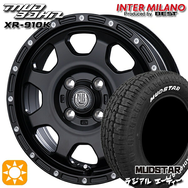 【取付対象】軽トラ 145/80R12 80/78N LT マッドスター ラジアル A/T ホワイトレター インターミラノ マッドバーン XR-910K MBK/PP 12インチ 4.0J 4H100 サマータイヤホイールセット ｜格安タイヤホイールジャストパーツ