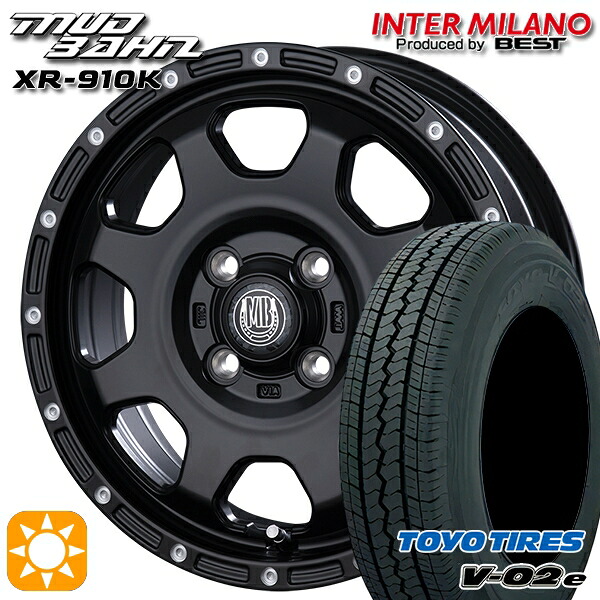 【取付対象】軽トラ 145/80R12 80/78N トーヨー V02E V-02E インターミラノ マッドバーン XR-910K MBK/PP 12インチ 4.0J 4H100 サマータイヤホイールセット