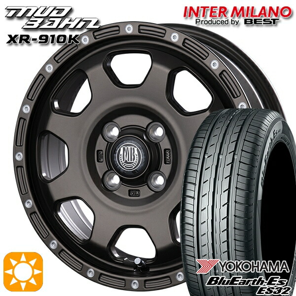 【取付対象】155/65R14 75S ヨコハマ ブルーアース ES32 インターミラノ マッドバーン XR-910K MBR/PP 14インチ 4.5J 4H100 サマータイヤホイールセット ｜格安タイヤホイールジャストパーツ