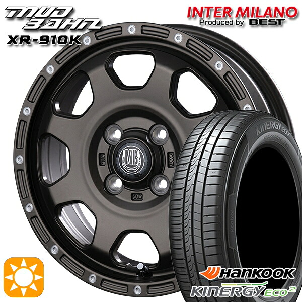 【取付対象】ウェイク 165/55R15 75V ハンコック KlnERGy ECO2 K435 インターミラノ マッドバーン XR-910K MBR/PP 15インチ 4.5J 4H100 サマータイヤホイールセット