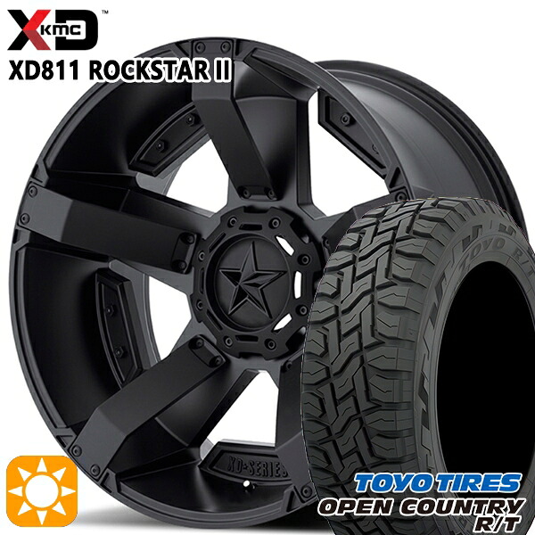 【取付対象】225/65R17 102Q トーヨー オープンカントリー R/T KMC XD811 ROCKSTAR II 17インチ 8.0J 5H114.3 MATTEBLACK(w/Matte BK Accents) サマータイヤホイールセット ｜格安タイヤホイールジャストパーツ