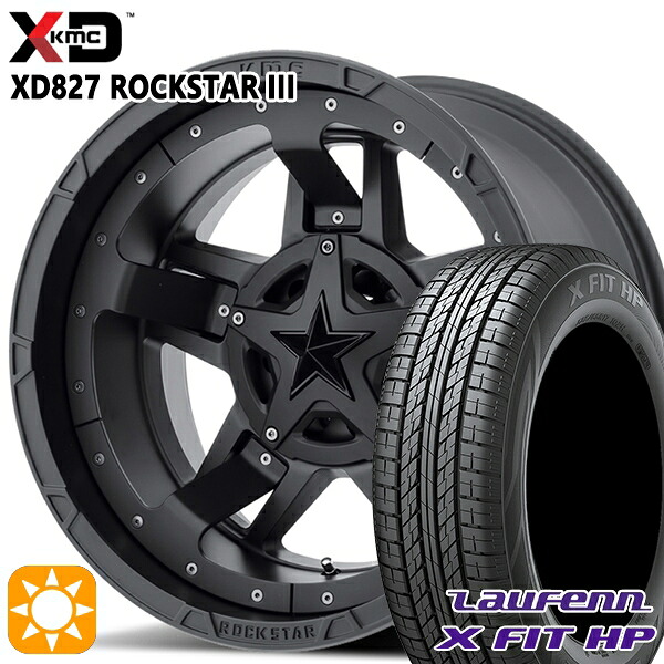 【取付対象】225/65R17 102H ラウフェン X FIT HP LA41 KMC XD827 ROCKSTAR III 17インチ 8.0J 5H114.3 MATTE BLACK(w/Black Accents) サマータイヤホイールセット |格安タイヤホイールジャストパーツ