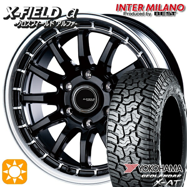 【取付対象】ランクル300 285/60R18 122/119Q ヨコハマ ジオランダー X-AT G016 インターミラノ クロスフィールドアルファ BK/RP 18インチ 8.0J 6H139.7 +55 サマータイヤホイールセット |格安タイヤホイールジャストパーツ