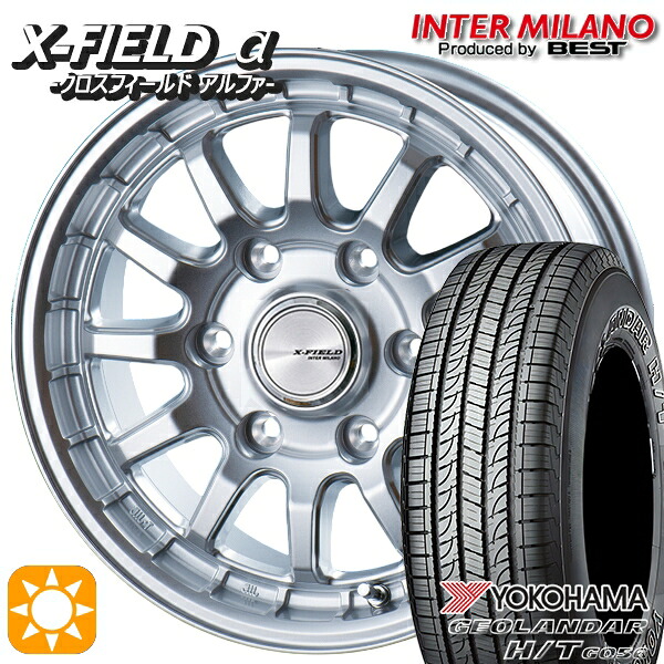 【取付対象】200系ハイエース 195/80R15 107/105L ヨコハマ ジオランダー H/T G056 インターミラノ クロスフィールドアルファ シルバー 15インチ 6.0J 6H139.7 +33 サマータイヤホイールセット ｜格安タイヤホイールジャストパーツ