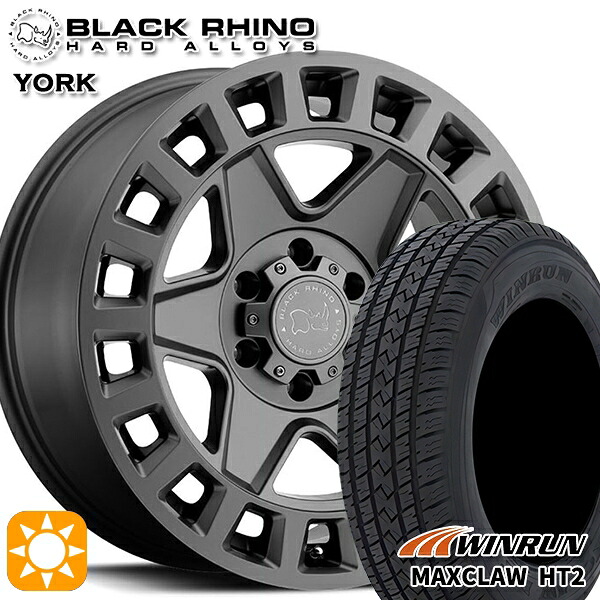 【取付対象】225/65R17 102H ウィンラン マックスクロウ HT2 ブラックライノ YORK ヨーク 17インチ 8.0J 5H114.3 MATTE GUNMETAL サマータイヤホイールセット