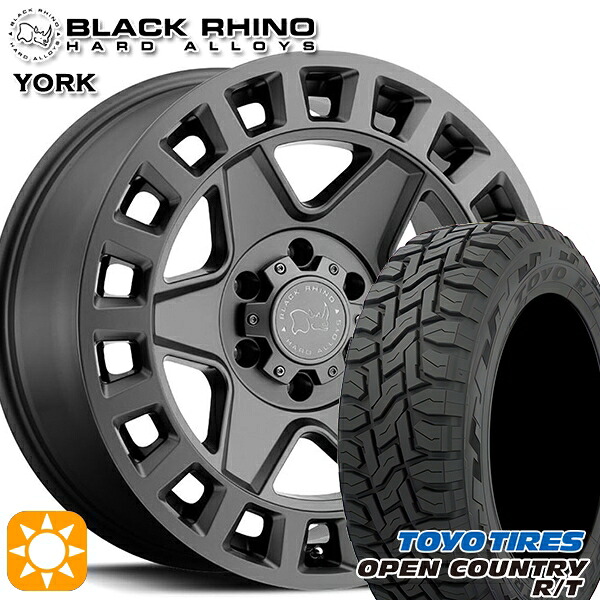 【取付対象】225/65R17 102Q トーヨー オープンカントリー R/T ブラックライノ YORK ヨーク 17インチ 8.0J 5H114.3 MATTE GUNMETAL サマータイヤホイールセット