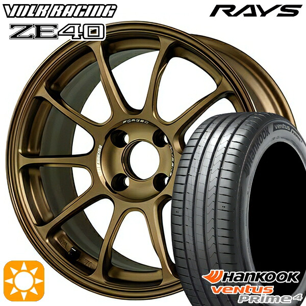 【取付対象】195/50R16 88V XL ハンコック veNtus PRime4 K135 RAYS ボルクレーシング ZE40 BR 16インチ 7.0J 4H100 サマータイヤホイールセット