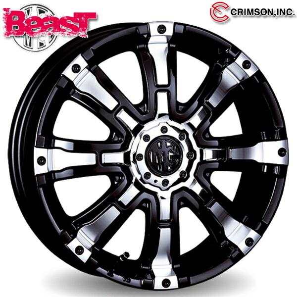 12インチ 4.0J 4H100 +42 CRIMSON クリムソン MG ビースト ブラックポリッシュ アルミホイール単品 1本 4本以上送料無料