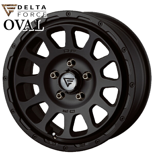 17インチ 8.0J 5H114.3 +35 デルタフォース オーバル マットブラック アルミホイール単品 1本 4本以上送料無料