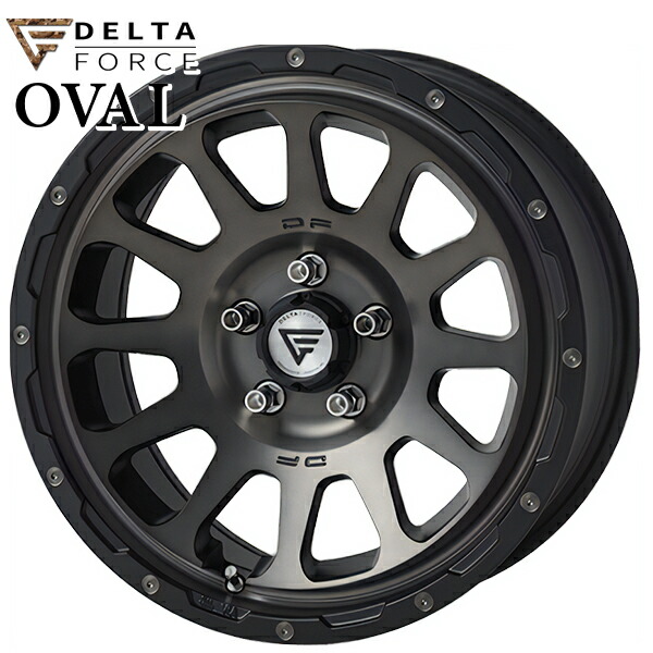 17インチ 8.0J 5H127 +40 デルタフォース オーバル マットスモークポリッシュ アルミホイール単品 4本（1台分）送料無料