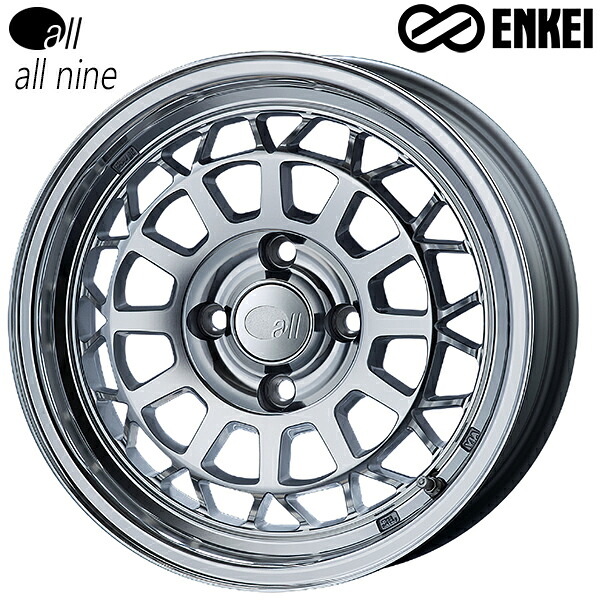 15インチ 6.0J 4H100 +35 ENKEI エンケイ オールナイン all nine ミラーポリッシュ アルミホイール単品 4本(1台分)送料無料 |格安タイヤホイールジャストパーツ