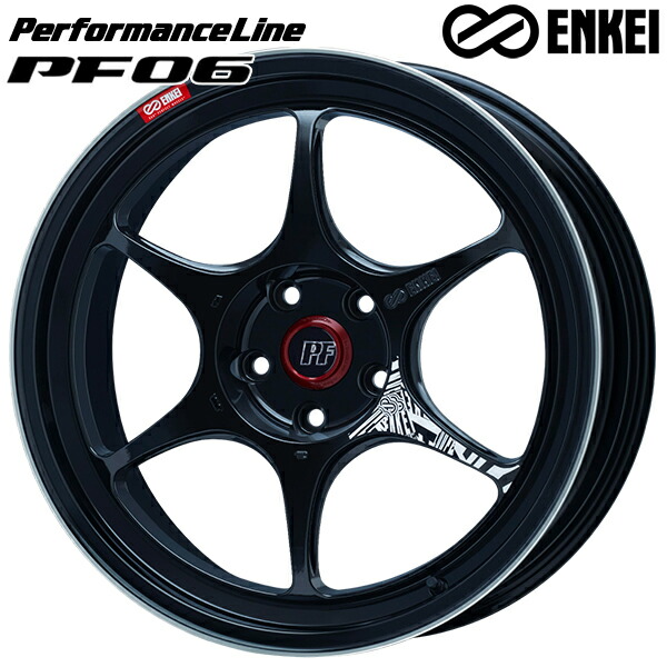 19インチ 8.0J 5H114.3 +45 ENKEI エンケイ パフォーマンスライン PF06 マシニングブラック アルミホイール単品 4本（1台分）送料無料 ｜格安タイヤホイールジャストパーツ 105,578円