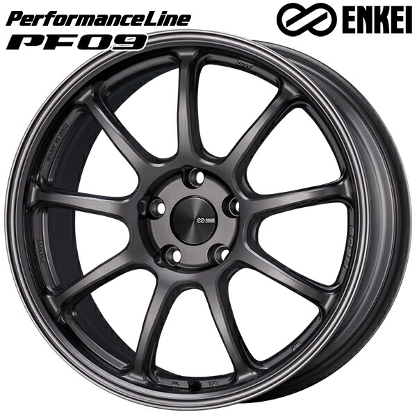 18インチ 7.5J 5H114.3 +48 ENKEI エンケイ パフォーマンスライン PF09 ダークシルバー アルミホイール単品 1本 4本以上送料無料 |格安タイヤホイールジャストパーツ