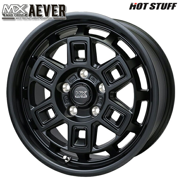 16インチ 7.0J 5H114.3 +38 HotStuff マッドクロス アイヴァー MTBK アルミホイール単品 1本 4本以上送料無料
