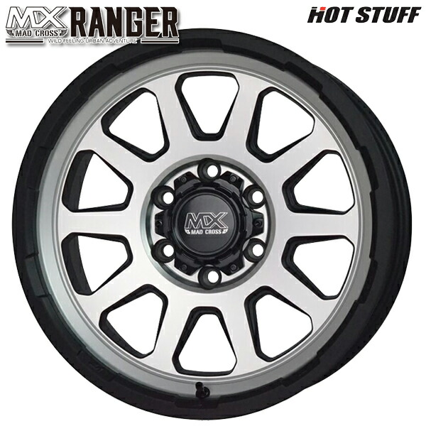 16インチ 6.5J 6H139.7 +38 HotStuff ホットスタッフ マッドクロス レンジャー マットシルバー アルミホイール単品 1本 4本以上送料無料