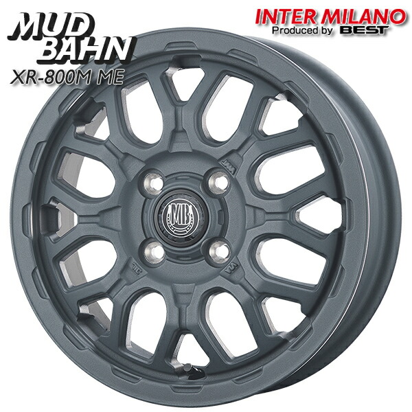 インターミラノ マッドバーン XR-800M ME サイズ：14インチ 4.5J HOLE/PCD：4H 100 インセット：45 カラー：チッピンググレー（CGY） アルミホイール単品 4本（1台分）送料無料 ※※個人宅への配送不可※※