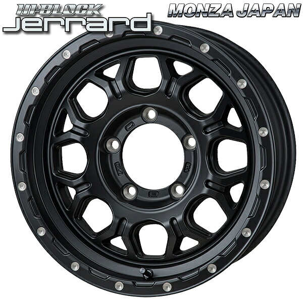 16インチ 5.5J 5H139.7 +22 MONZA モンツァ ハイブロック ジェラード サテンブラック/ミーリング アルミホイール単品 1本 4本以上送料無料