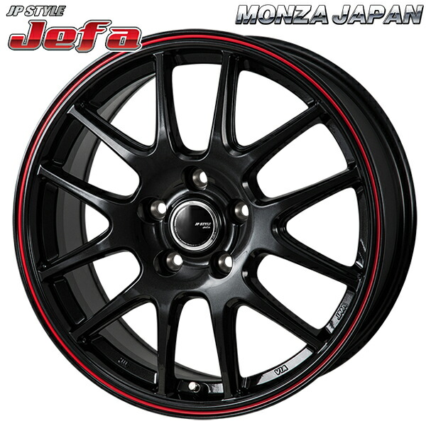 16インチ 6.5J 5H114.3 +38 MONZA モンツァ JPスタイル ジェファ パールブラックレッドライン アルミホイール単品 4本(1台分) 送料無料 |格安タイヤホイールジャストパーツ