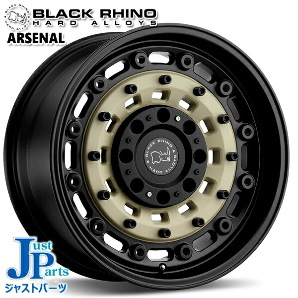 18インチ 8.0J 5H114.3/127 +30 ブラックライノ ARSENALアーセナル SAND ON BLACK アルミホイール単品 1本 4本以上送料無料 |格安タイヤホイールジャストパーツ
