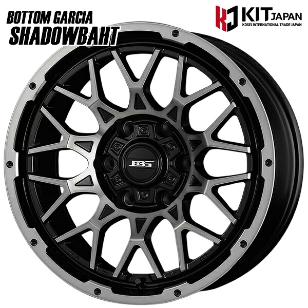 【17インチ 8.0J 6H139.7 +20】KOSEI ボトムガルシア シャドウバーツ BKP/BC(ブラックポリッシュ/ブラッククリア) アルミホイール単品 1本 4本以上送料無料|格安タイヤホイールジャストパーツ
