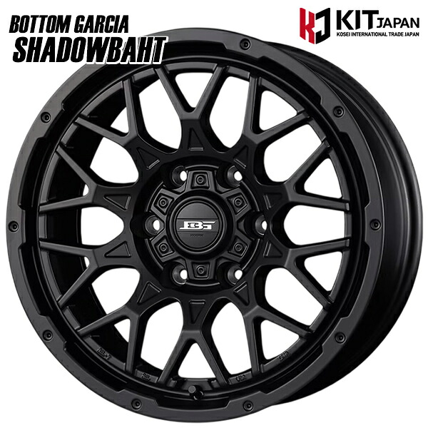 【17インチ 8.0J 6H139.7 +20】KOSEI ボトムガルシア シャドウバーツ MBK（マットブラック） アルミホイール単品 4本（1台分）送料無料｜格安タイヤホイールジャストパーツ
