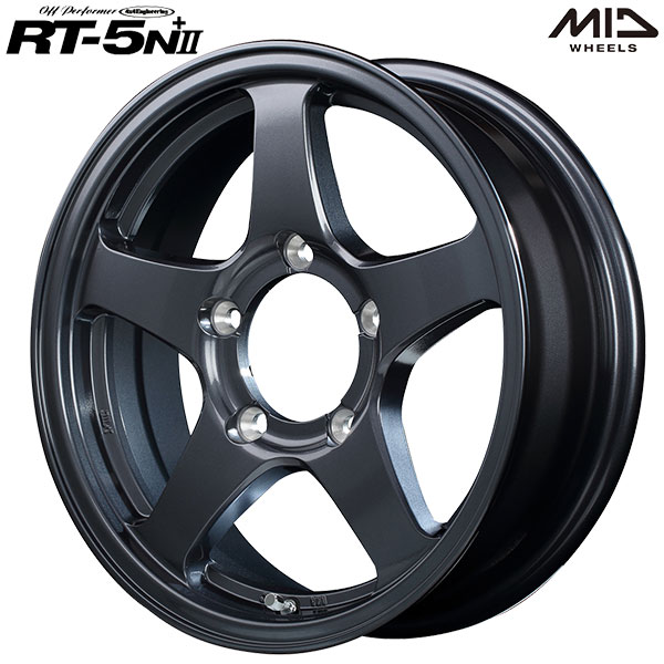 16インチ 5.5J 5H139.7 +22 MID オフパフォーマー RT-5N+2 ダークガンメタ2 アルミホイール単品 4本（1台分） 送料無料 ｜格安タイヤホイールジャストパーツ