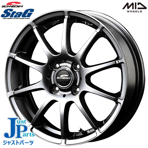 年中無休 14インチ 4.5J 4H100 43 MID シュナイダー スタッグ