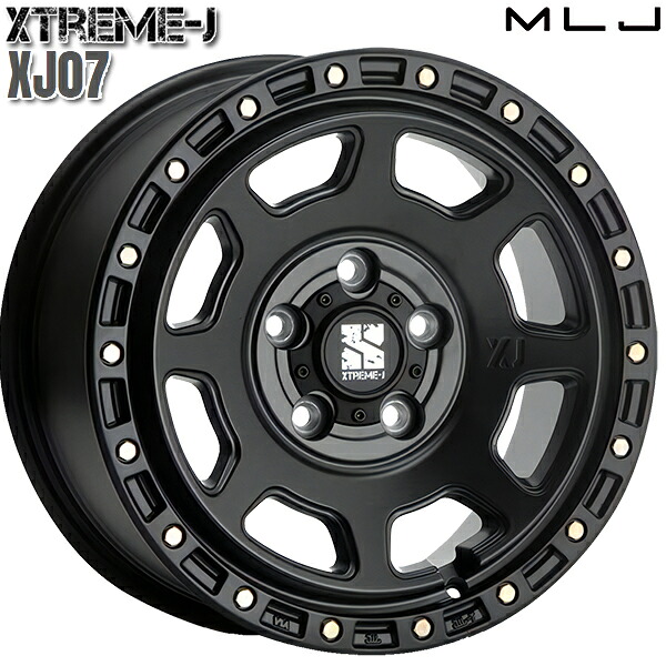 MLJ エクストリームJ XJ07 サイズ：17インチ 8.0J HOLE/PCD：5H 127 インセット：38 カラー：サテンブラック アルミホイール単品 4本（1台分）送料無料