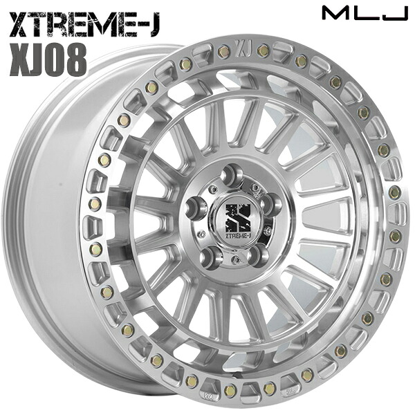 【17インチ 7.5J 5H114.3 +42】MLJ エクストリームJ XJ08 グロスマシンド アルミホイール単品 4本（1台分）送料無料｜格安タイヤホイールジャストパーツ