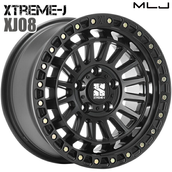 【18インチ 8.0J 5H127 +45】MLJ エクストリームJ XJ08 サテンブラック アルミホイール単品 1本 4本以上送料無料｜格安タイヤホイールジャストパーツ