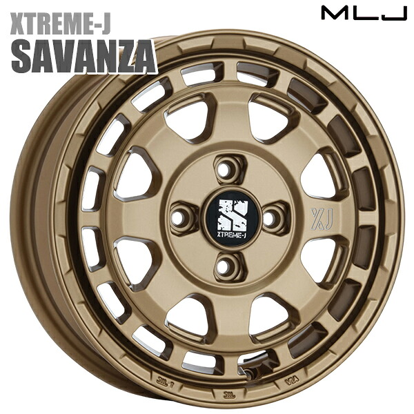 MLJ エクストリームJ SAVANZA サイズ:14インチ 4.5J HOLE/PCD:4H 100 インセット:43 カラー:マットブロンズ(BR) アルミホイール単品 4本(1台分)送料無料 |格安タイヤホイールジャストパーツ